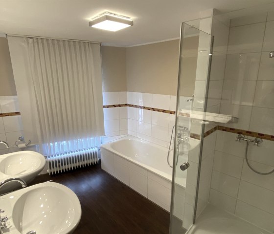 Apartment Badezimmer Dusche und Badewanne Beispiel
